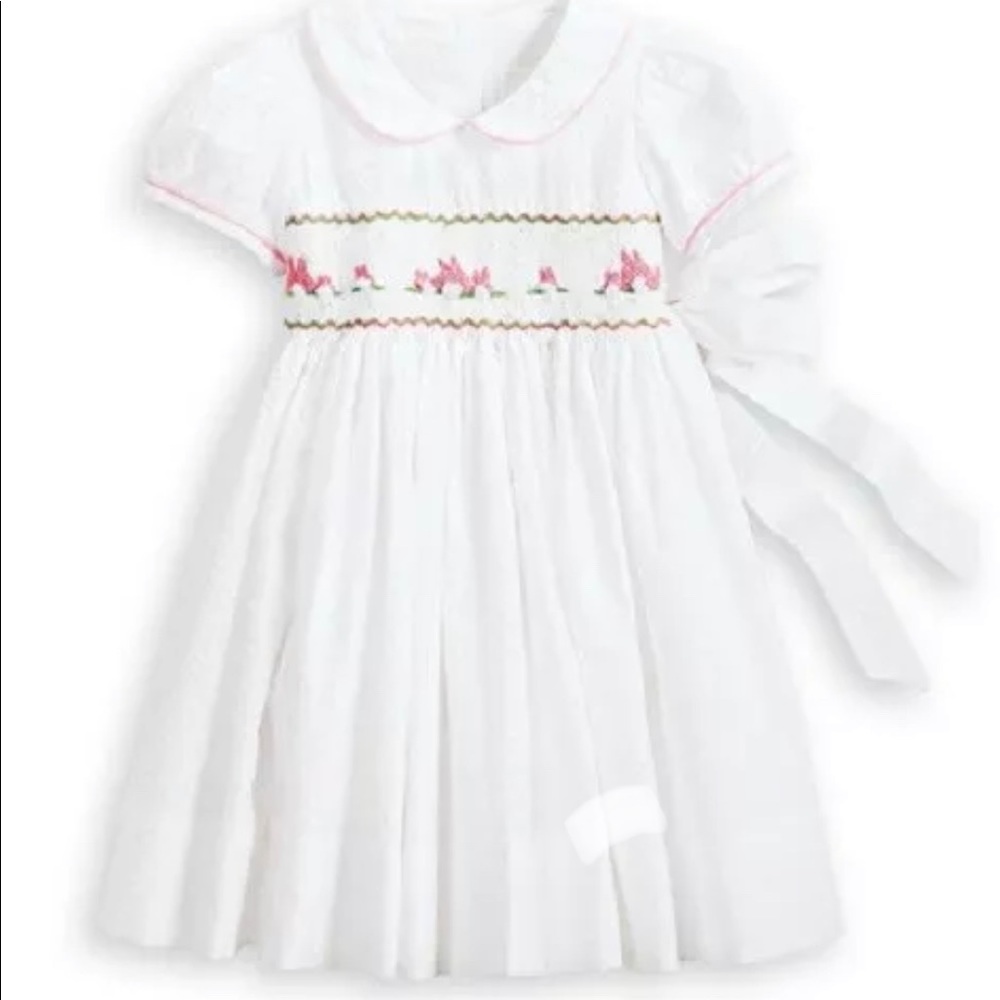 Bella Bliss Easter Seersucker Bunny Smock Dress